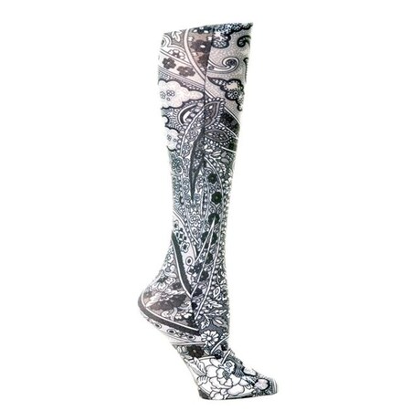 Celeste Stein Celeste Stein CMPS-1785 8-15 mmHg Black Paisly Therapeutic Compression Sock - Women CMPS-1785